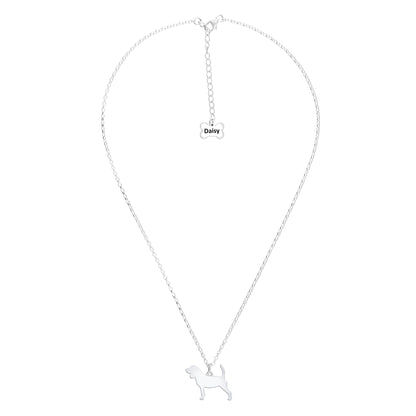 Beagle Silhouette Silver Necklace - Personalised - MYLEE London