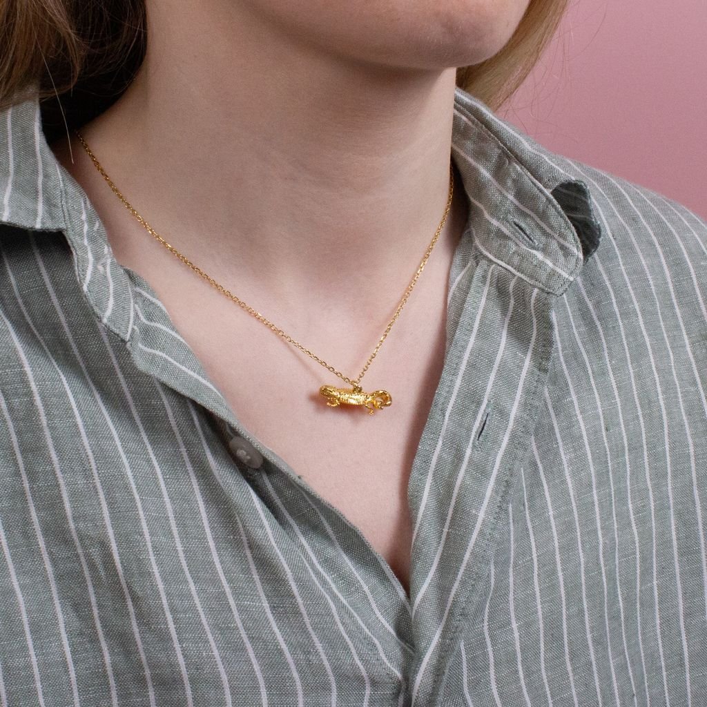 Bearded Dragon Gold Necklace - Personalised - MYLEE London