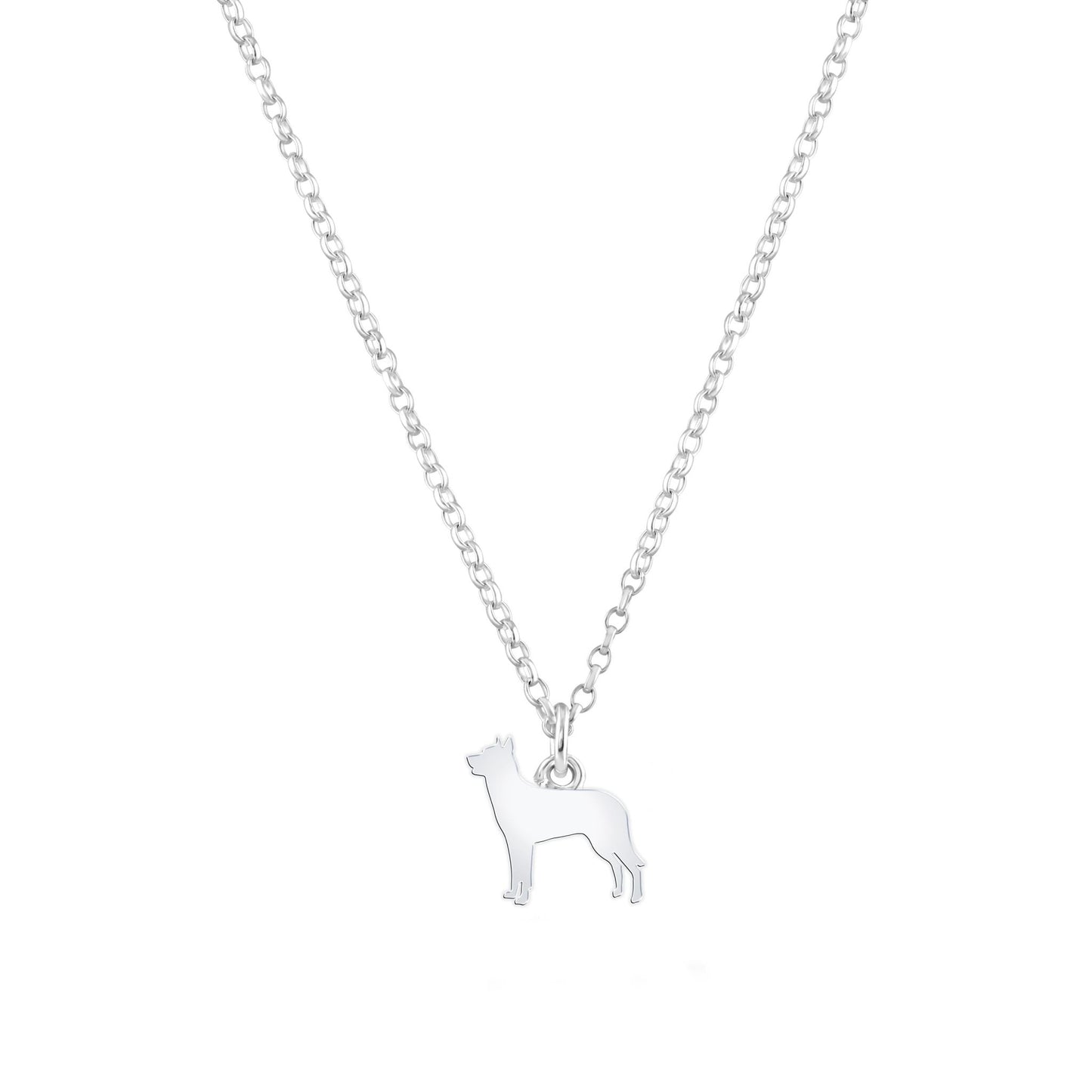 Beauceron Silhouette Silver Necklace - Personalised - MYLEE London
