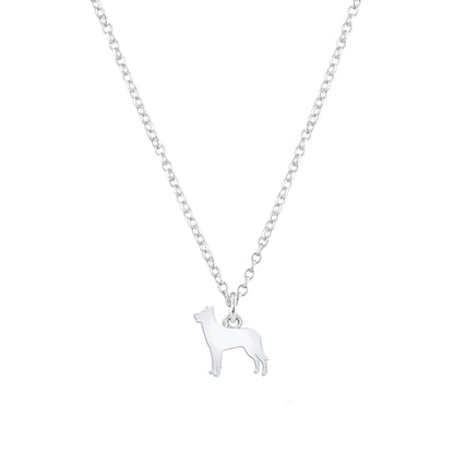 Beauceron Silhouette Silver Necklace - Personalised - MYLEE London