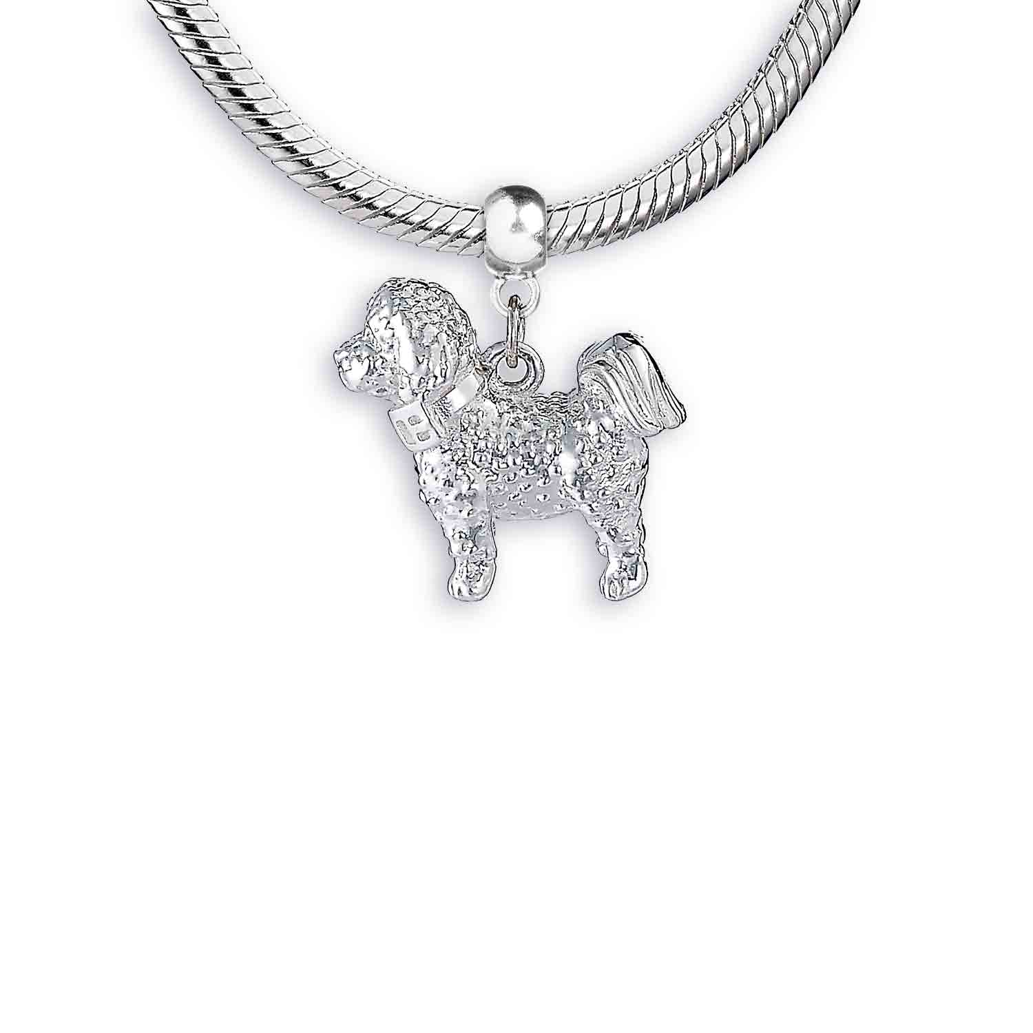 Bichon Frise Silver Charm - MYLEE London