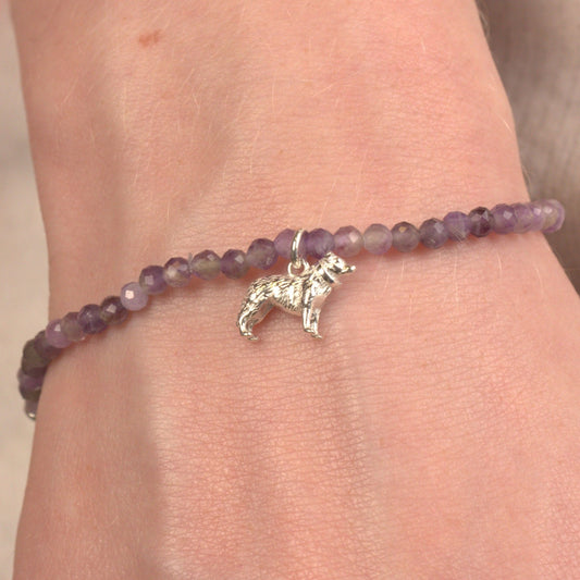 Border Collie Crystal Bracelet - Personalised - MYLEE London