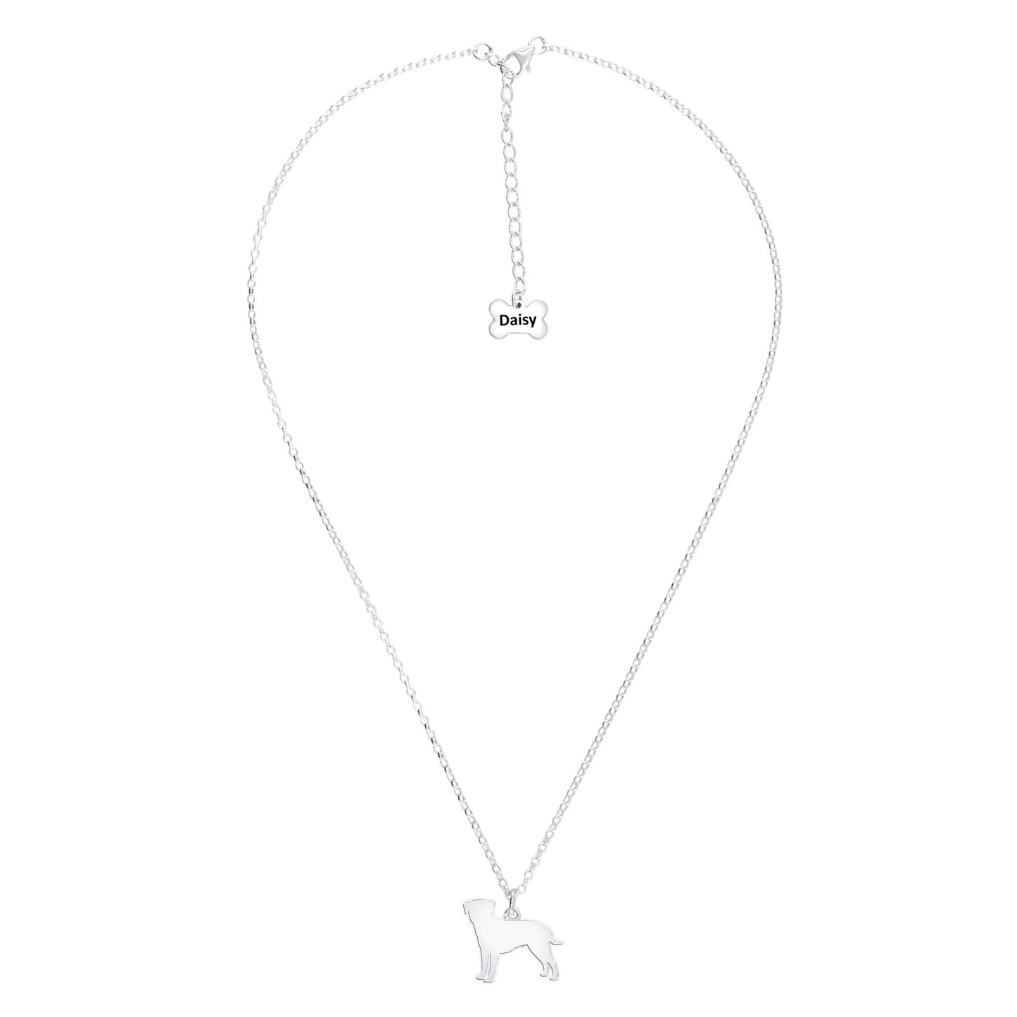 Border Terrier Silhouette Silver Necklace - Personalised - MYLEE London
