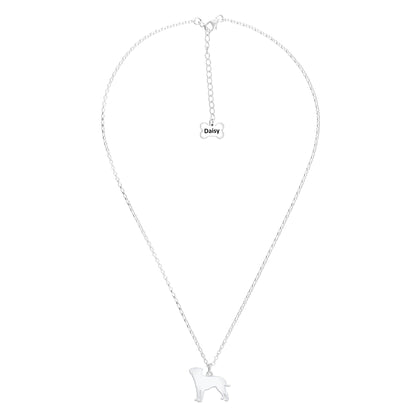 Border Terrier Silhouette Silver Necklace - Personalised - MYLEE London