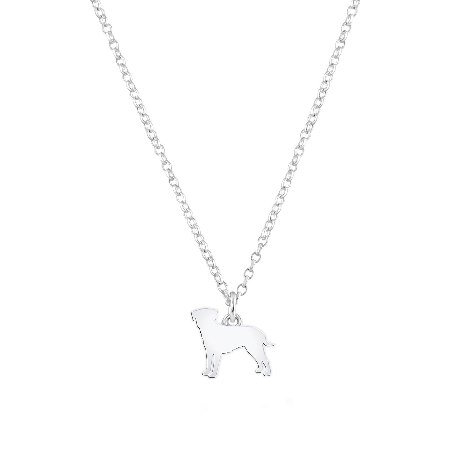 Border Terrier Silhouette Silver Necklace - Personalised - MYLEE London