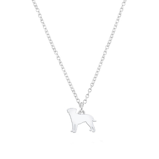 Border Terrier Silhouette Silver Necklace - Personalised - MYLEE London