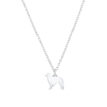 Borzoi Silhouette Silver Necklace - Personalised - MYLEE London
