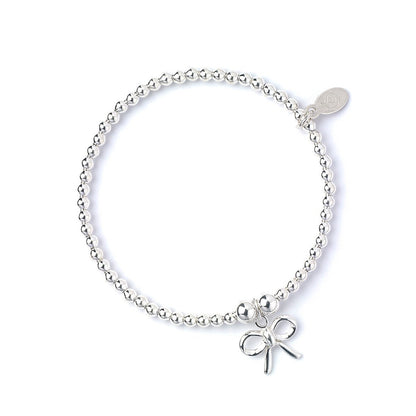 Bow on Silver Ball Bead Bracelet - MYLEE London