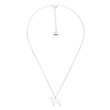 Brittany Spaniel Silhouette Silver Necklace - Personalised - MYLEE London