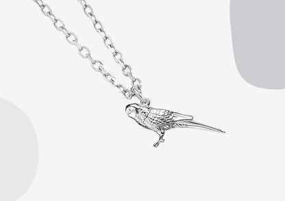 Budgie Silver Necklace - Personalised - MYLEE London