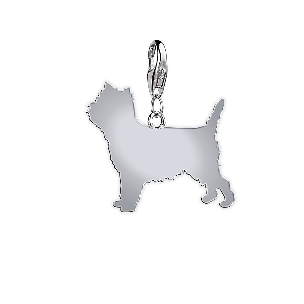 Cairn Terrier Silhouette Silver Charm - MYLEE London