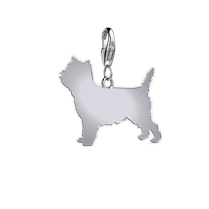 Cairn Terrier Silhouette Silver Charm - MYLEE London