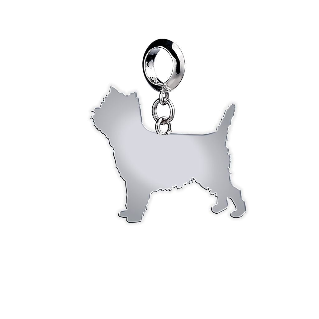 Cairn Terrier Silhouette Silver Charm - MYLEE London