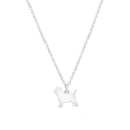 Cairn Terrier Silhouette Silver Necklace - Personalised - MYLEE London