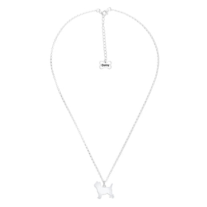 Cairn Terrier Silhouette Silver Necklace - Personalised - MYLEE London