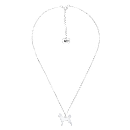 Canaan Dog Silhouette Silver Necklace - Personalised - MYLEE London