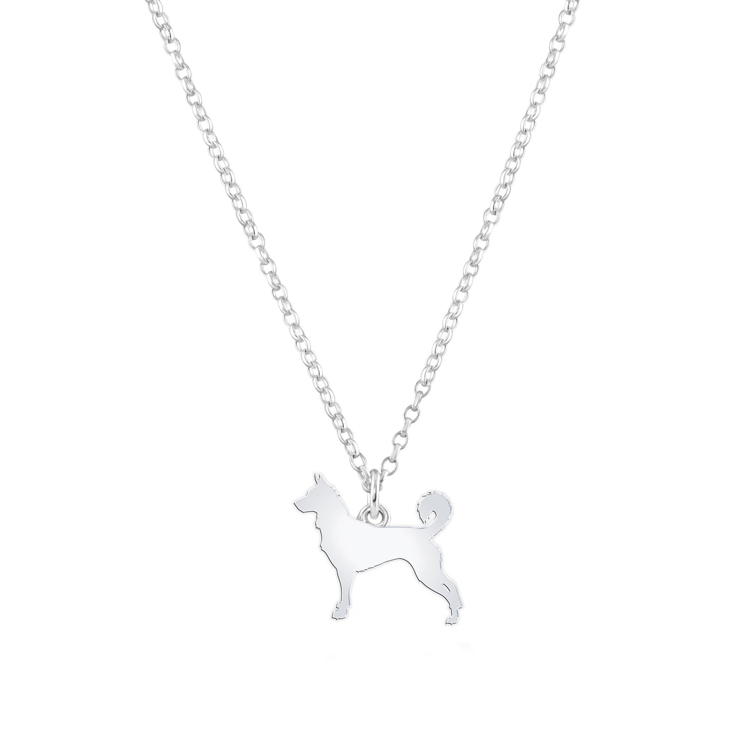 Canaan Dog Silhouette Silver Necklace - Personalised - MYLEE London