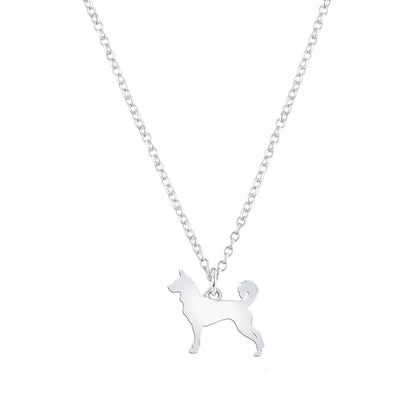 Canaan Dog Silhouette Silver Necklace - Personalised - MYLEE London