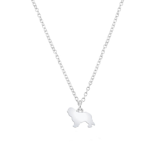 Cavalier King Charles Spaniel Silhouette Silver Necklace - Personalised - MYLEE London