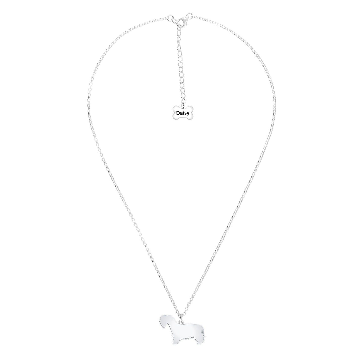Cesky Terrier Silhouette Silver Necklace - Personalised - MYLEE London