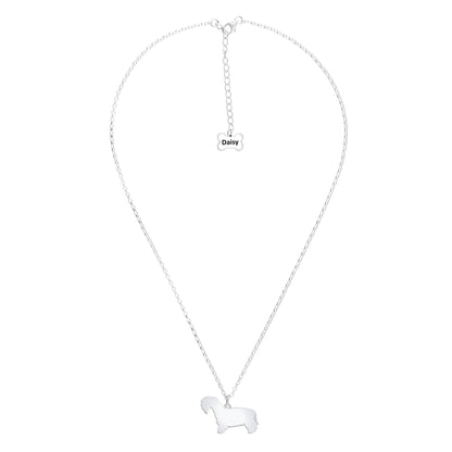 Cesky Terrier Silhouette Silver Necklace - Personalised - MYLEE London