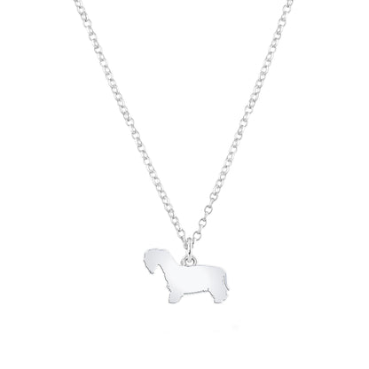 Cesky Terrier Silhouette Silver Necklace - Personalised - MYLEE London