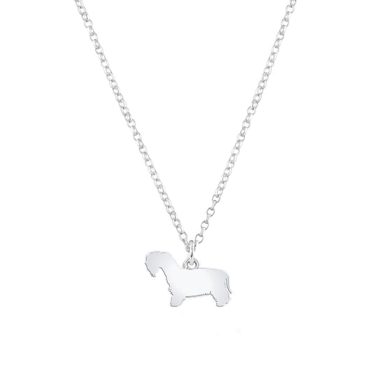 Cesky Terrier Silhouette Silver Necklace - Personalised - MYLEE London