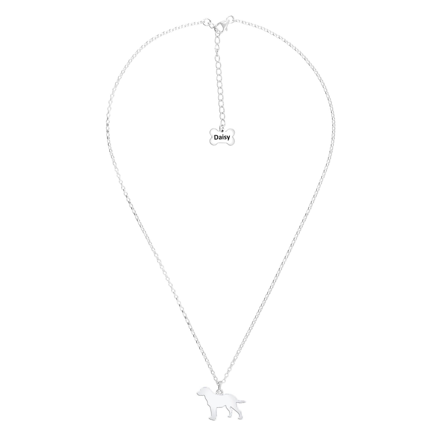 Chesapeake Bay Retriever Silhouette Silver Necklace - Personalised - MYLEE London