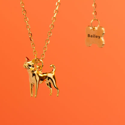 Chihuahua Gold Necklace - Personalised - MYLEE London