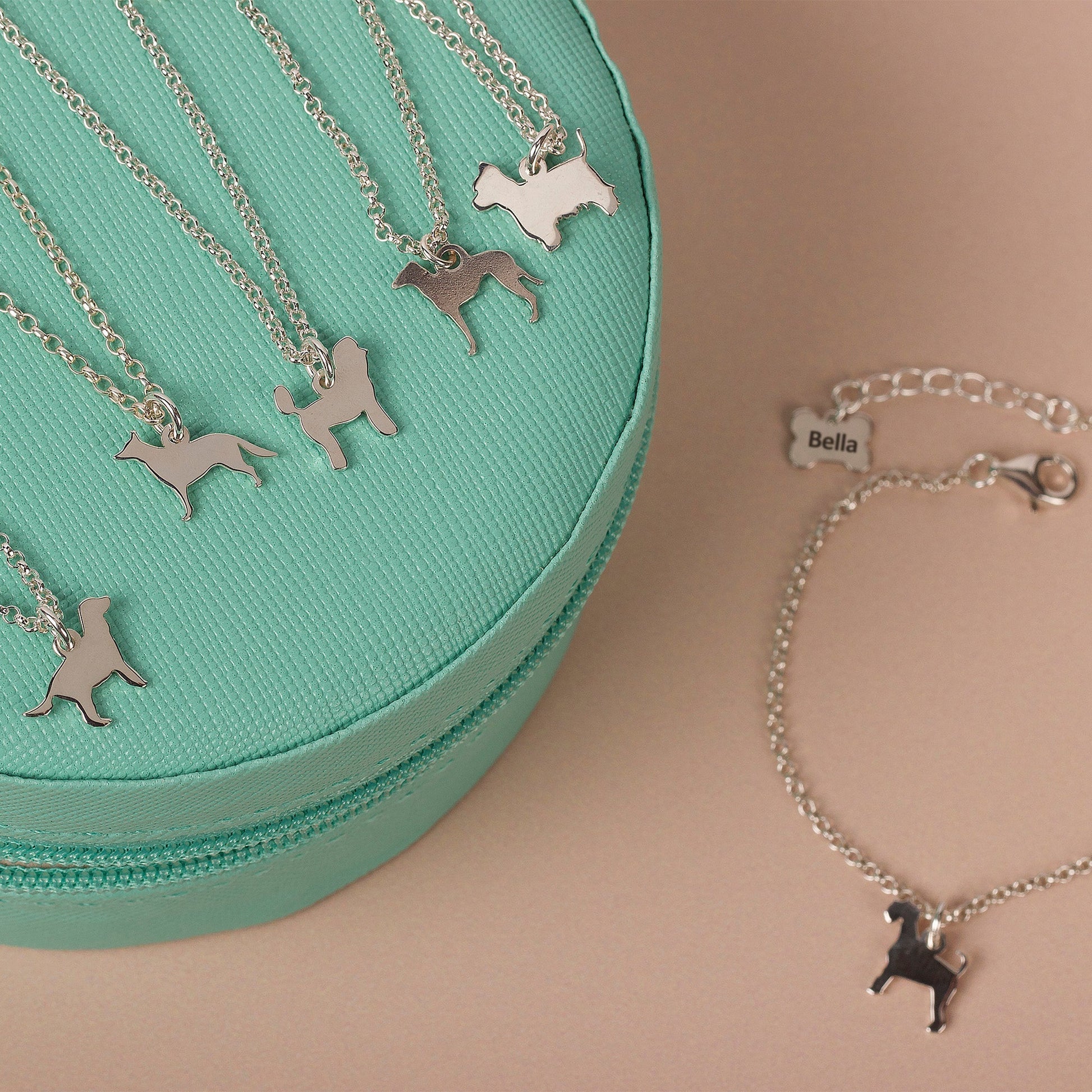 Chihuahua Silhouette Chain Bracelet - Personalised - Sterling Silver - MYLEE London