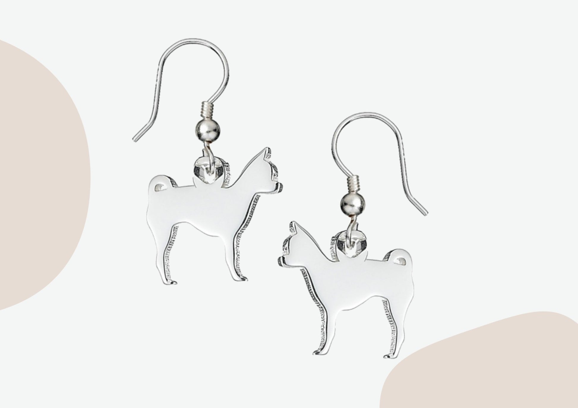 Chihuahua Silhouette Silver Earrings - MYLEE London