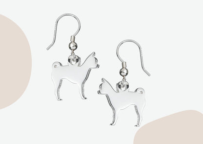 Chihuahua Silhouette Silver Earrings - MYLEE London