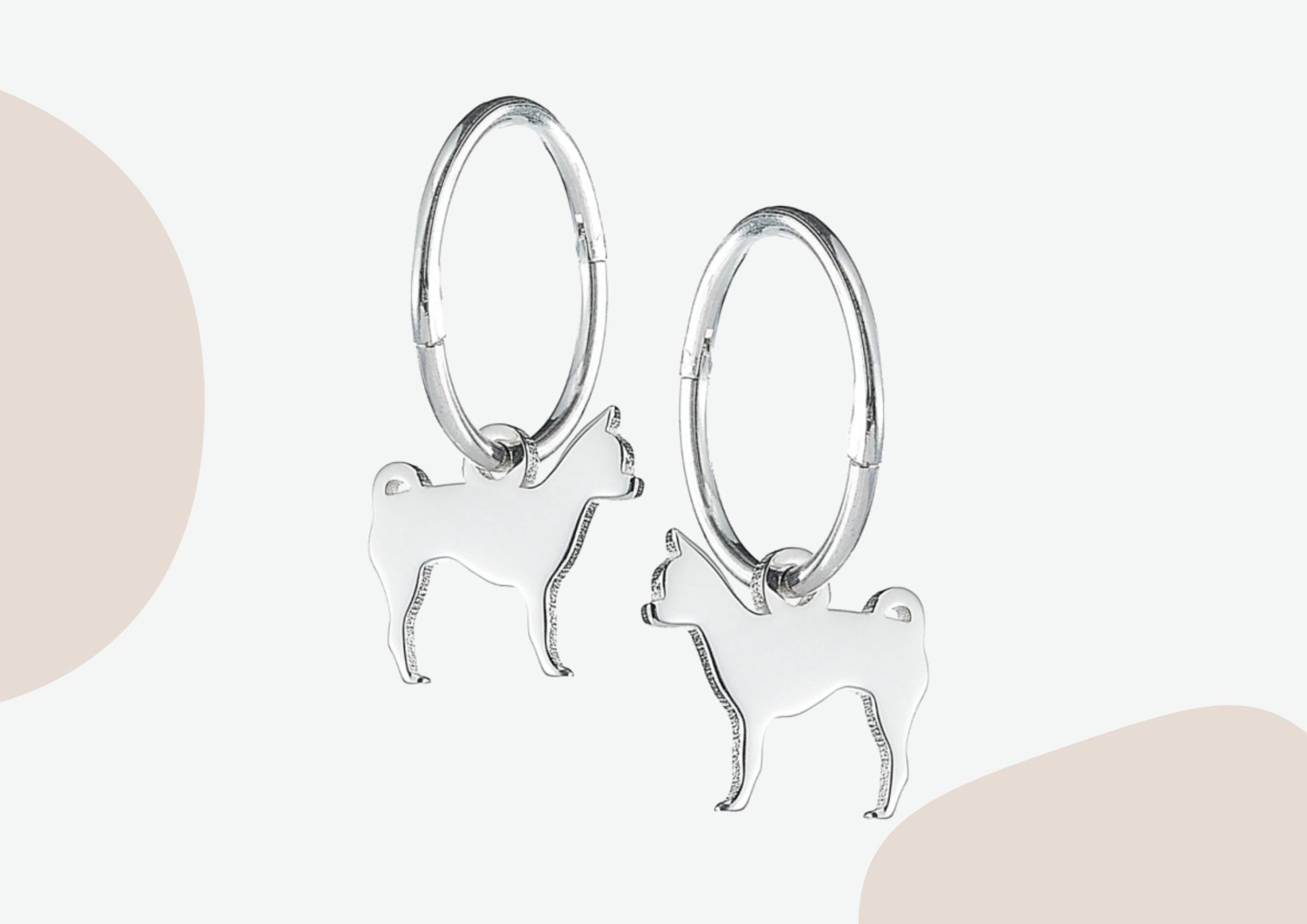 Chihuahua Silhouette Silver Earrings - MYLEE London