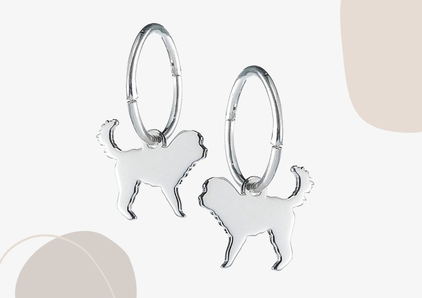 Cockapoo Silhouette Silver Earrings - MYLEE London