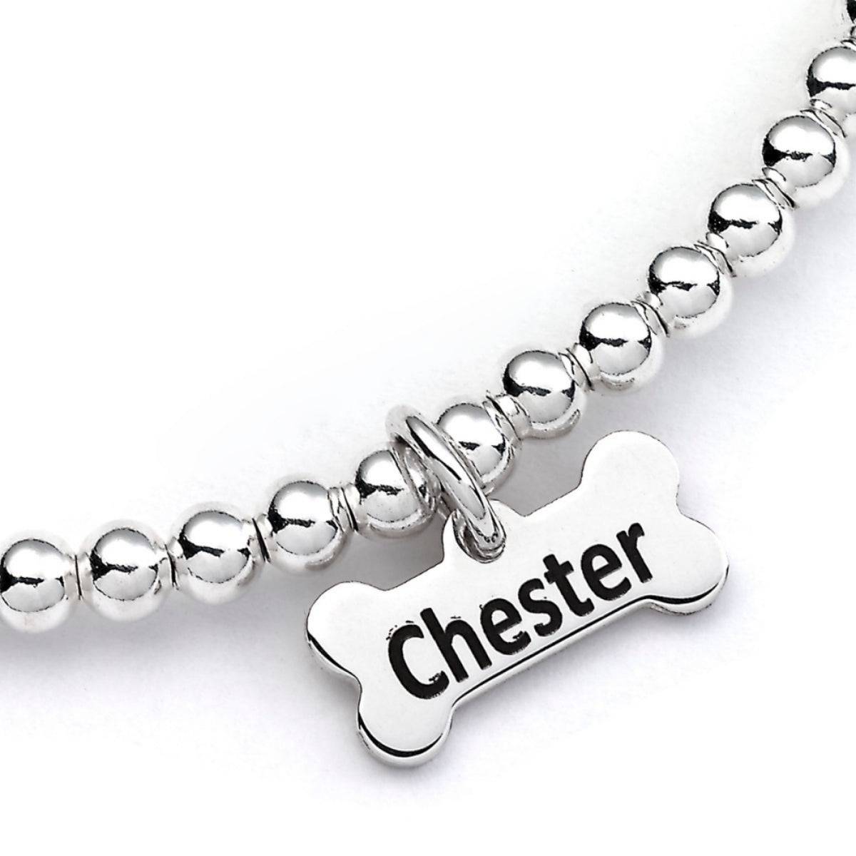Cockapoo Silver Ball Bead Bracelet - Personalised - MYLEE London