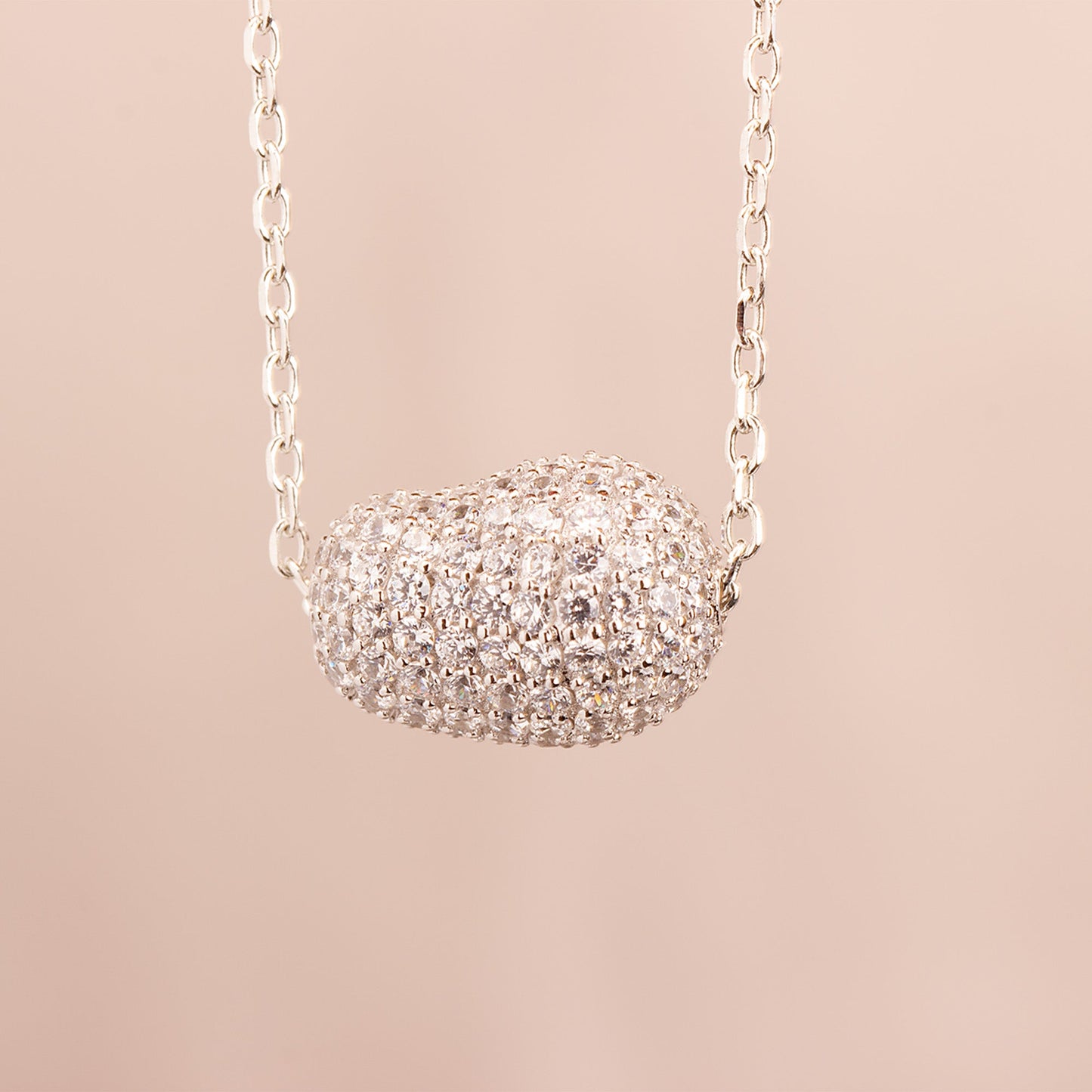 Crystal Bean Necklace - Sterling Silver - MYLEE London