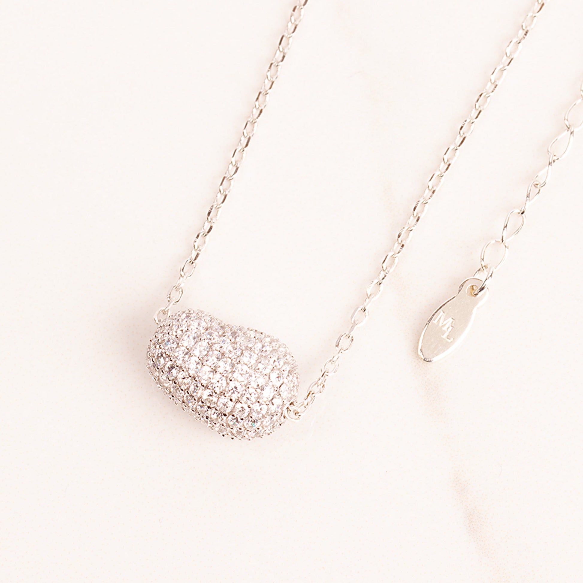 Crystal Bean Necklace - Sterling Silver - MYLEE London