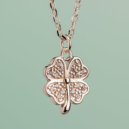 Crystal Clover Necklace - Sterling Silver - MYLEE London