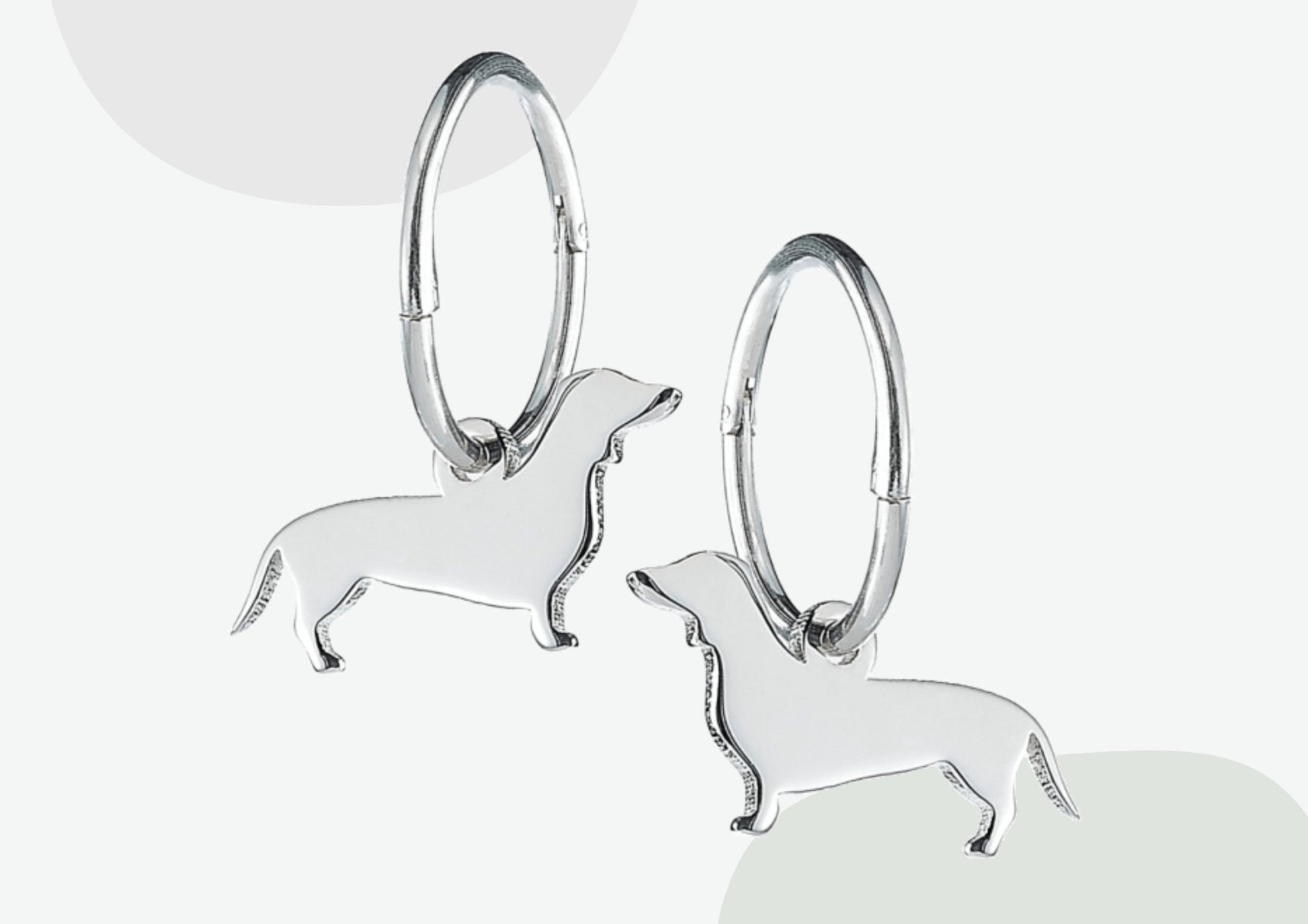 Dachshund Silhouette Silver Earrings - MYLEE London