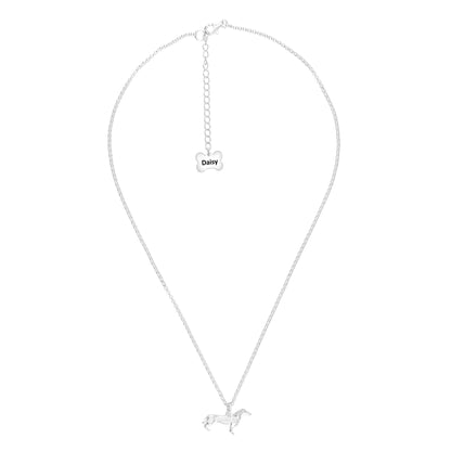 Dachshund Silver Necklace - Personalised - MYLEE London