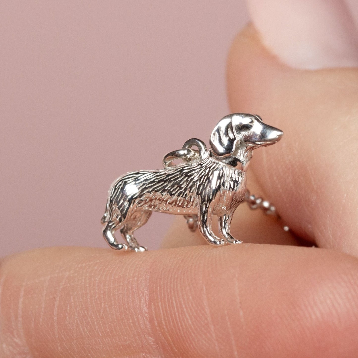 Dachshund Silver Necklace - Personalised - MYLEE London