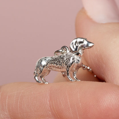 Dachshund Silver Necklace - Personalised - MYLEE London