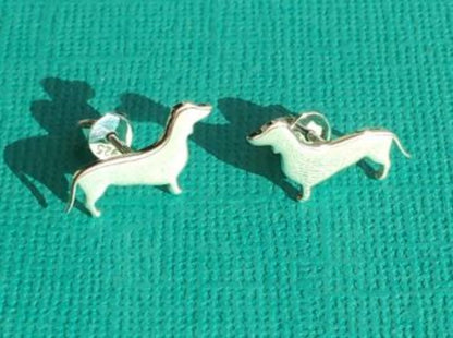 Dachshund Silver Stud Earrings - MYLEE London