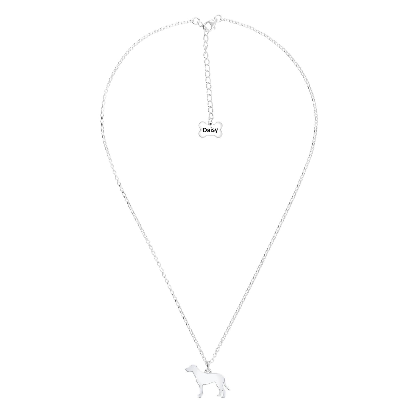Dalmatian Silhouette Silver Necklace - Personalised - MYLEE London