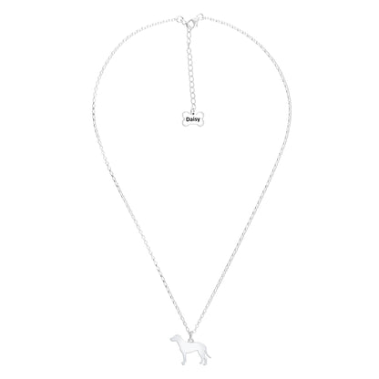 Dalmatian Silhouette Silver Necklace - Personalised - MYLEE London