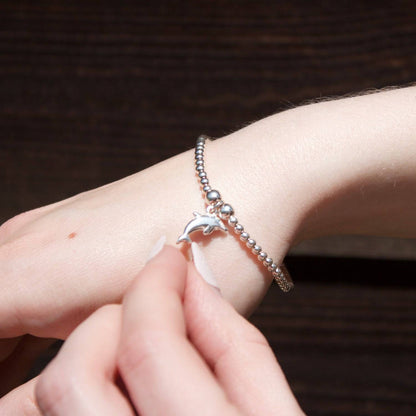 Dolphin on Silver Ball Bead Bracelet - MYLEE London