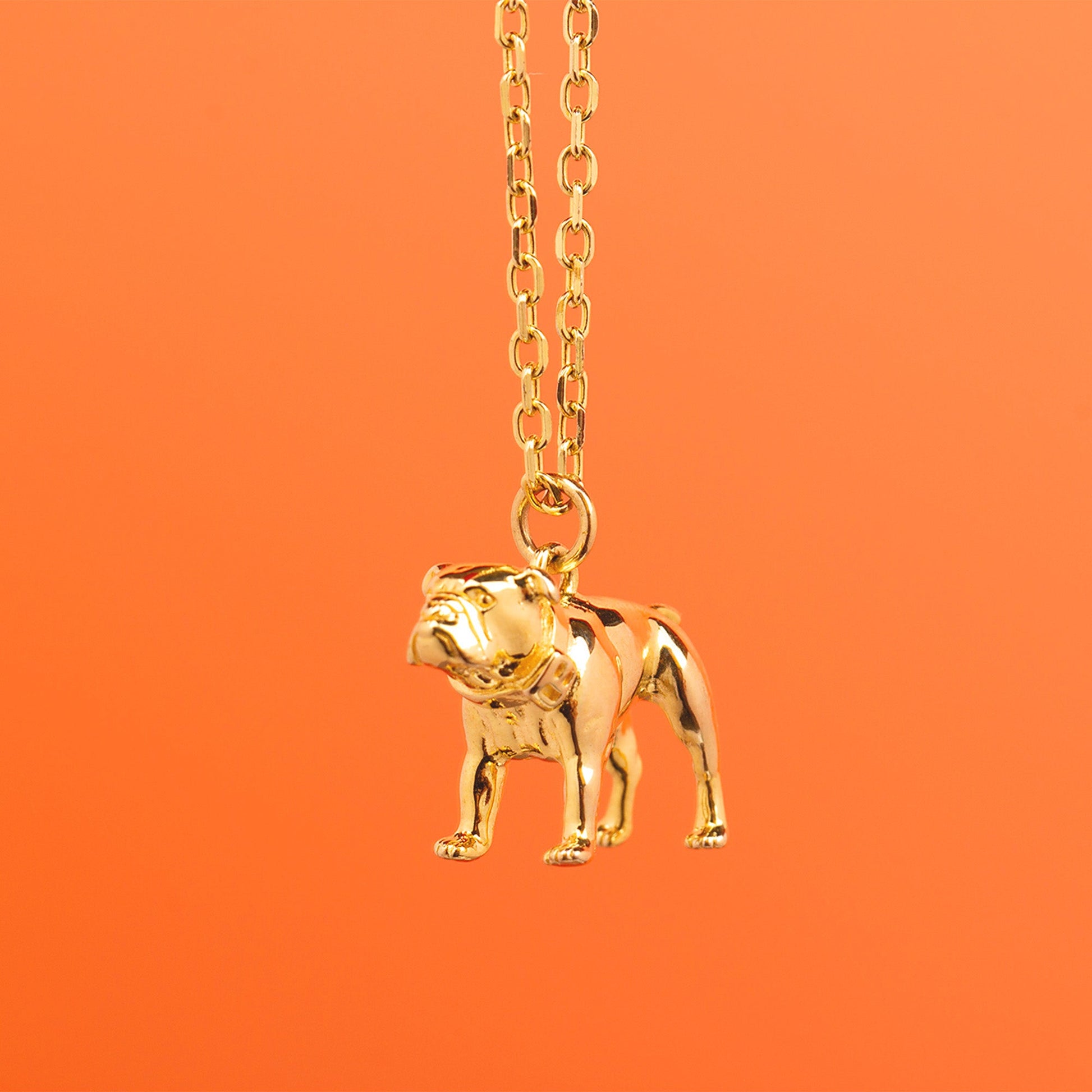 English Bulldog Gold Necklace - Personalised - MYLEE London