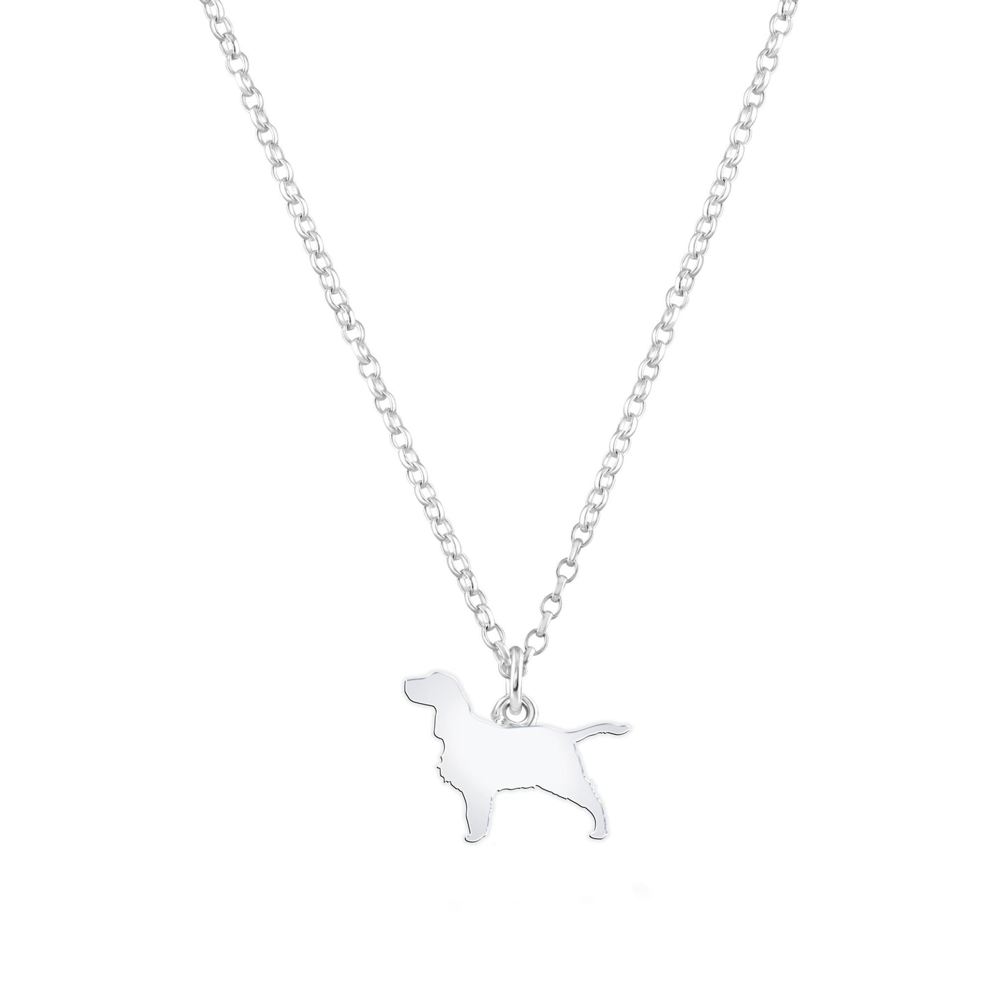 English Springer Spaniel Silhouette Silver Necklace - Personalised - MYLEE London