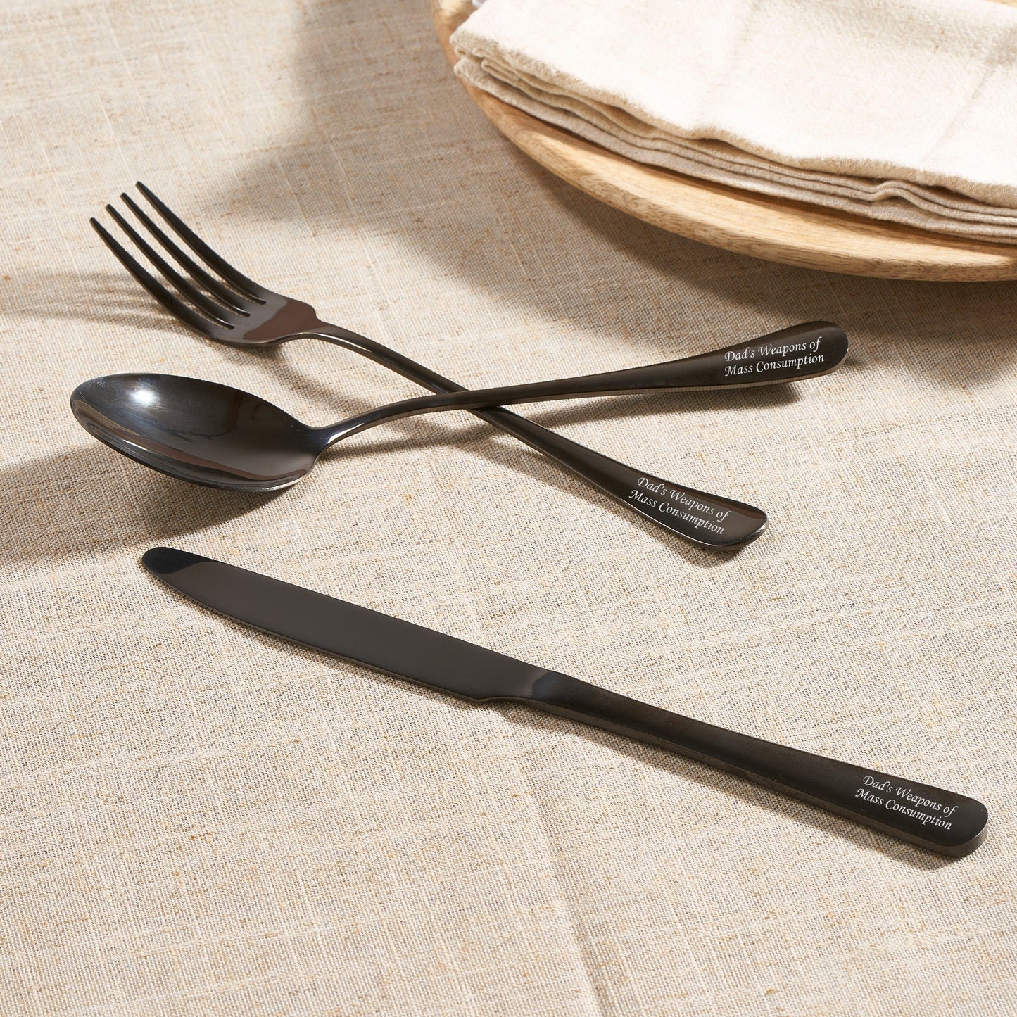 Father's Day Personalised 3 Piece Cutlery Set - MYLEE London