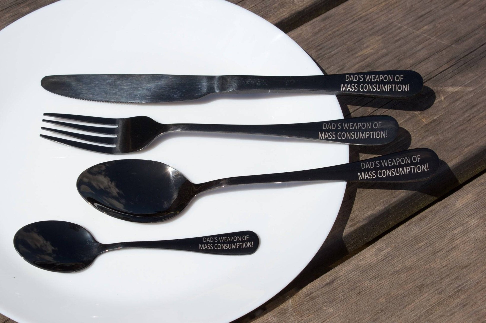 Father's Day Personalised 4 Piece Cutlery Set in Box - MYLEE London